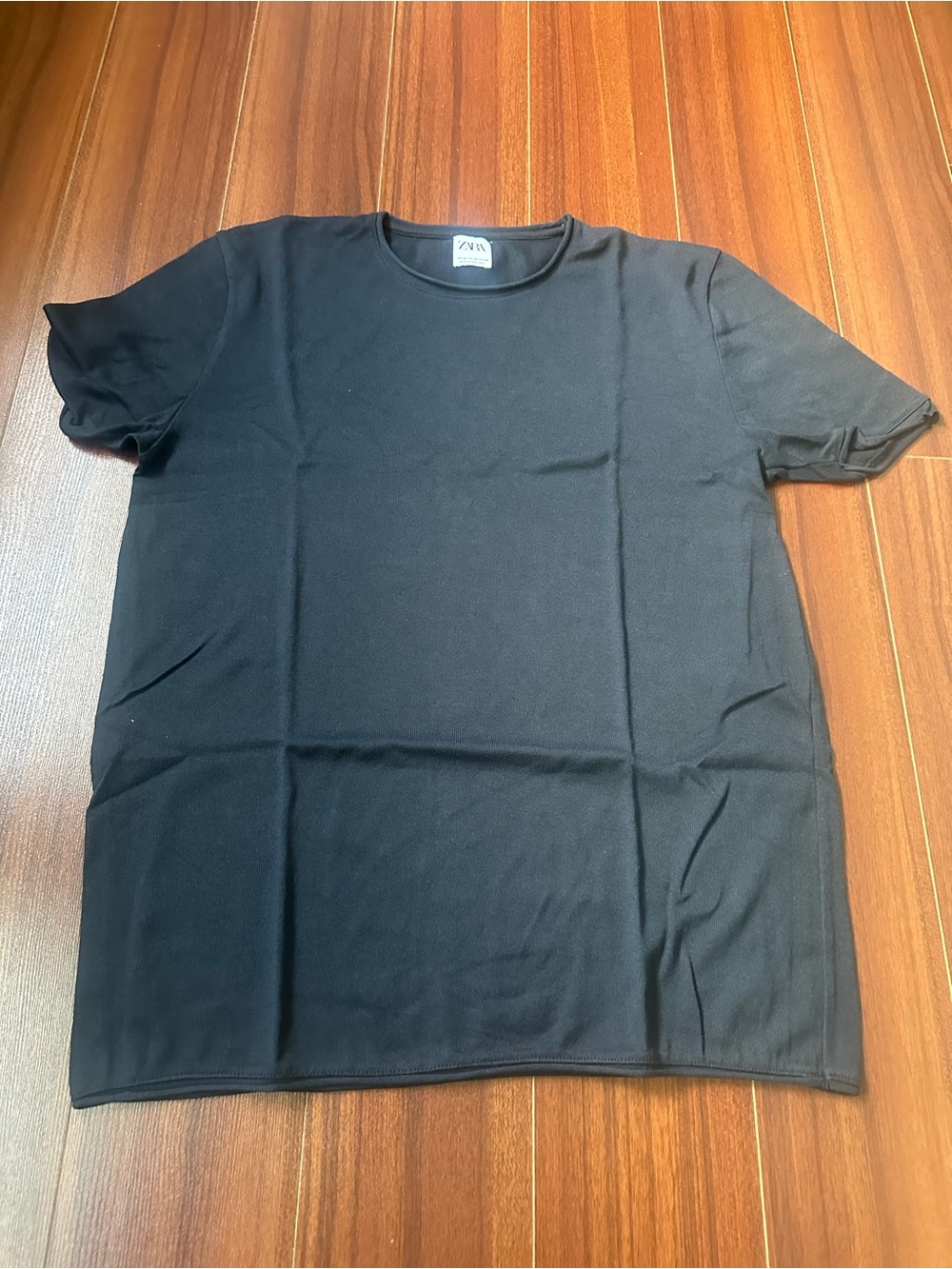 Zara Black Short Sleeve Crew Neck Tee